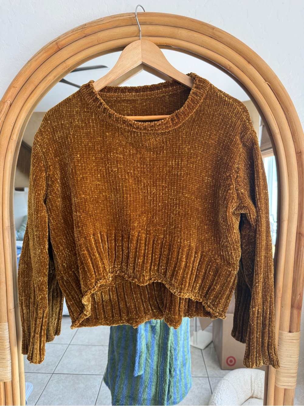 Cozy Chenille Pullover Sweater in Mustard